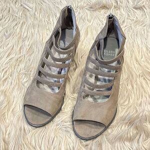 Eileen Fisher strappy peeptoe booties size 7